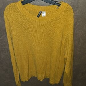 Divided Golden Yellow Crew Neck Sweater